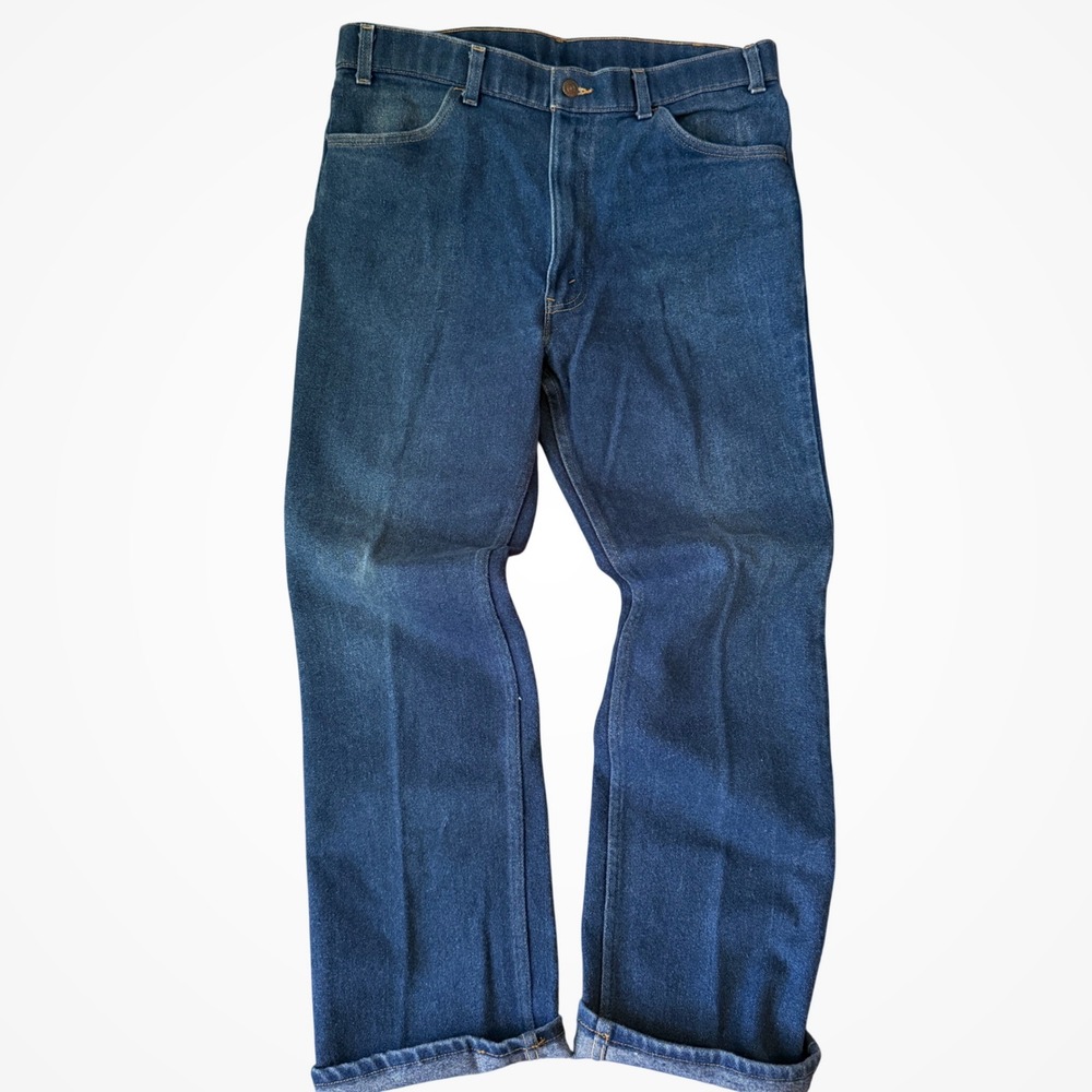 Vintage Levi's 552 Jeans Blue Tag W38 Fits W36‎ 80s Made In USA Dark Indigo Wash - Picture 2 of 12